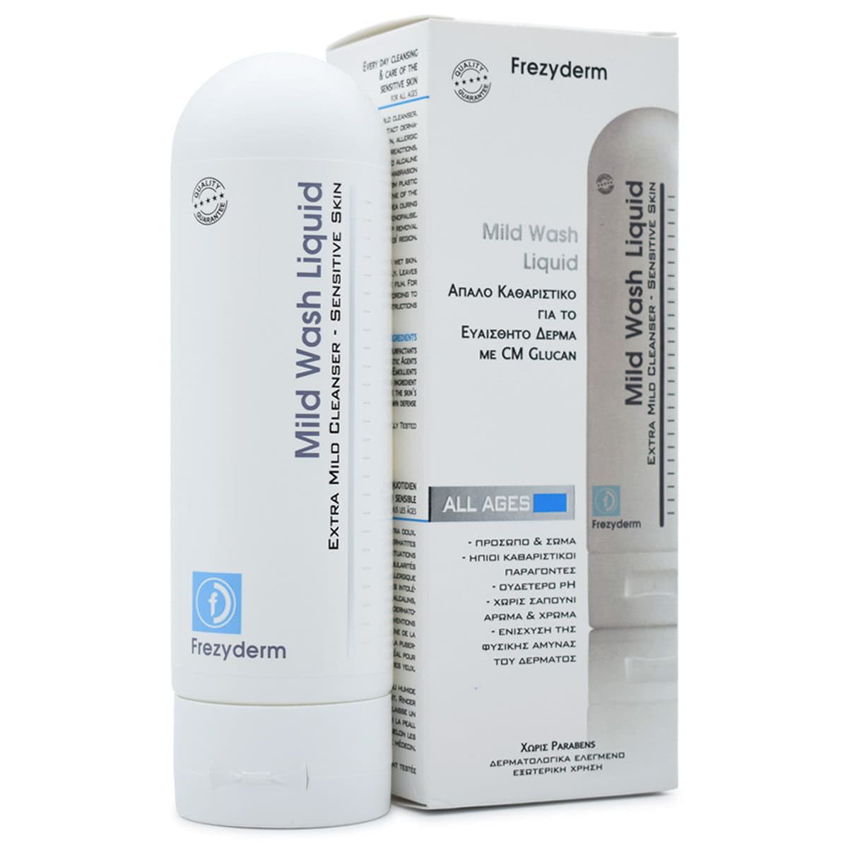 Sữa rửa mặt dịu nhẹ Frezyderm Mild Wash Liquid không chứa xà phòng, hương liệu