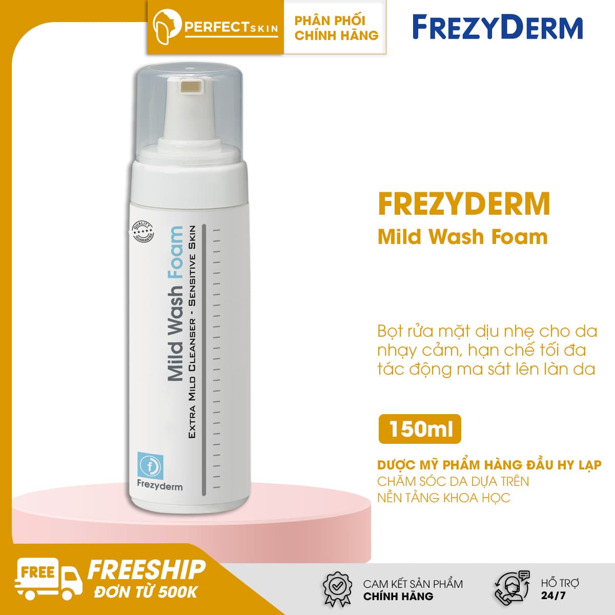Sữa rửa mặt tạo bọt cho da nhạy cảm Frezyderm Mild wash Foam - Thumbnail 6