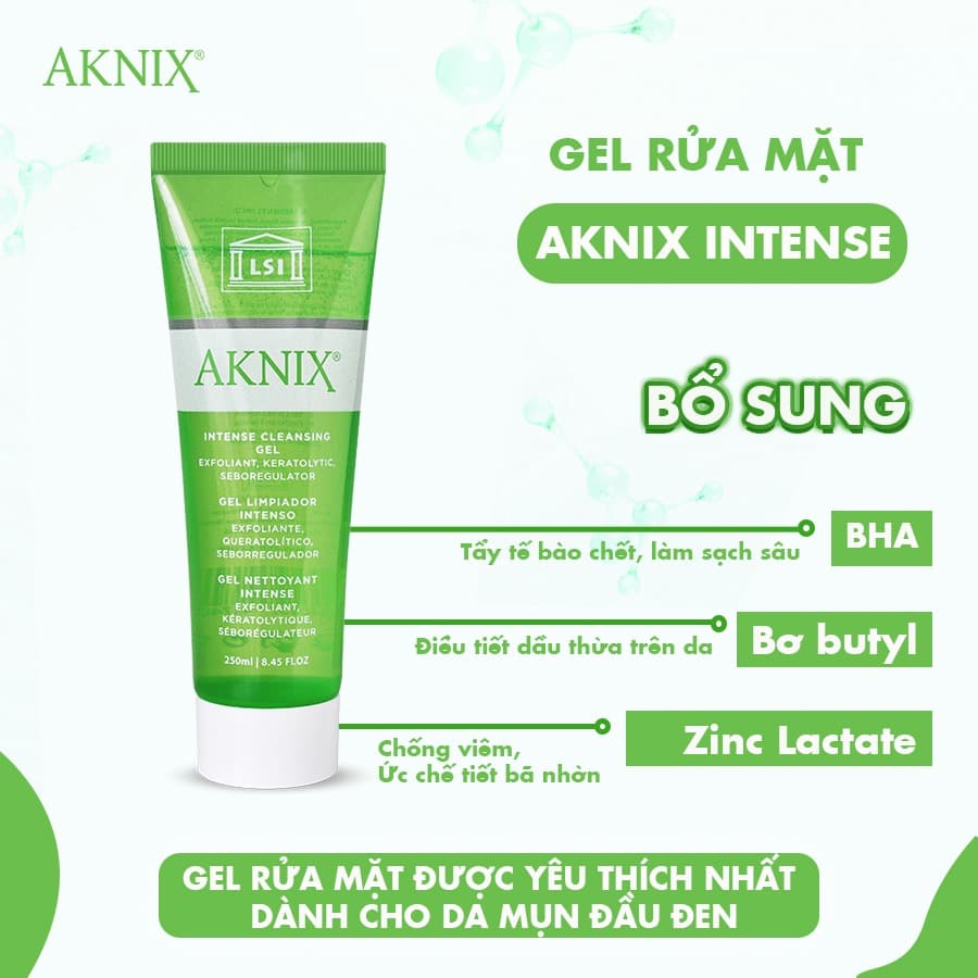 Sữa rửa mặt cho da dầu, da mụn AKNIX Intense Cleansing Gel - Thumbnail 3