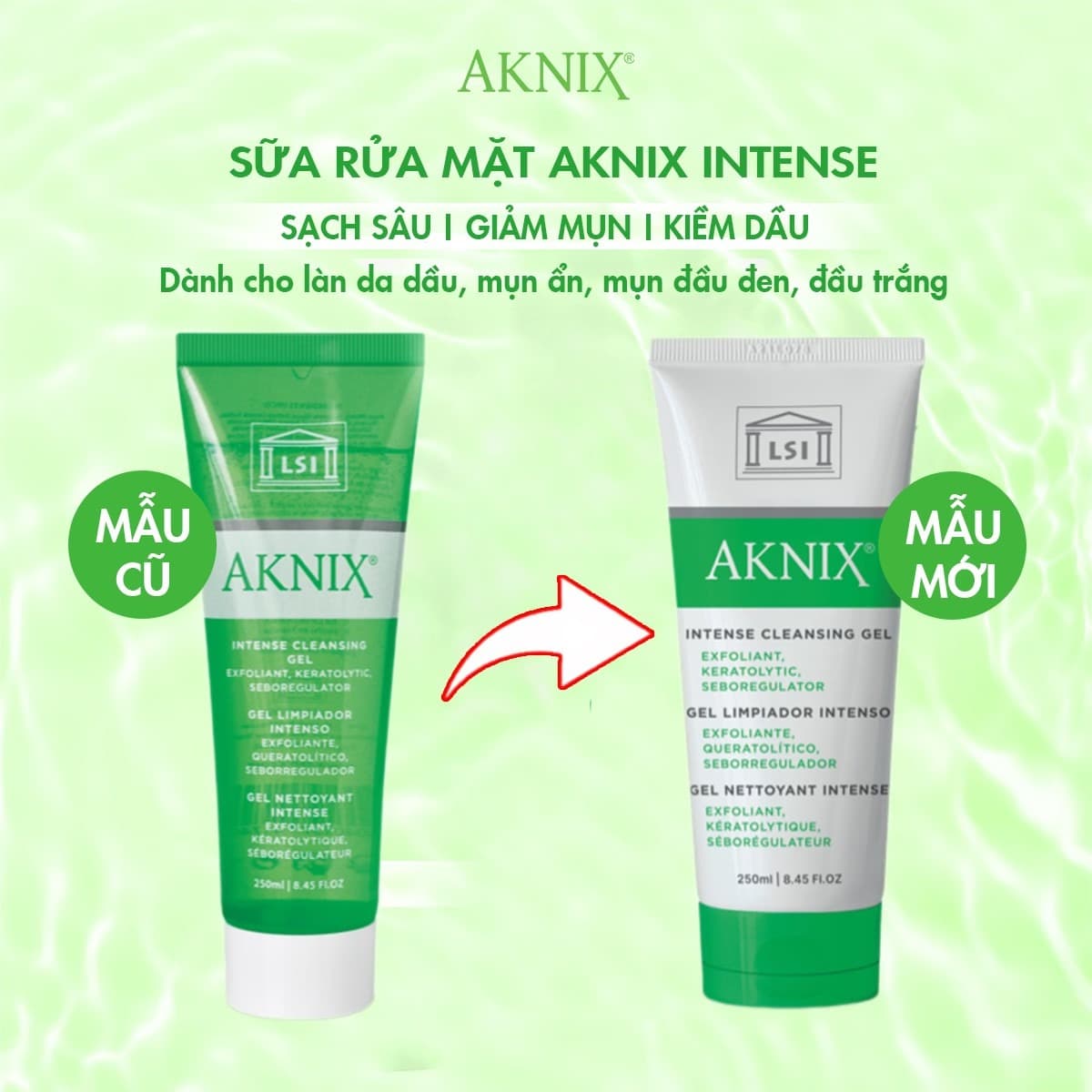 Sữa rửa mặt cho da dầu, da mụn AKNIX Intense Cleansing Gel - Thumbnail 4