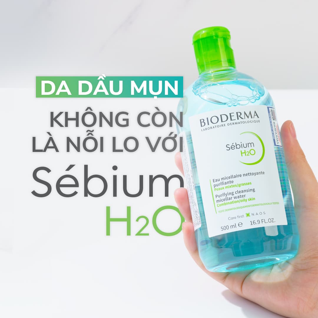 Nước tẩy trang cho da dầu mụn Bioderma Sébium H2O Purifying Cleansing Micellar Water - Thumbnail 3