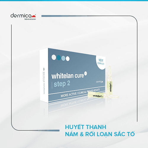 Ampoule mờ Nám DERMICA Whitelan Cure Step 2 làm trắng da, giảm sắc tố