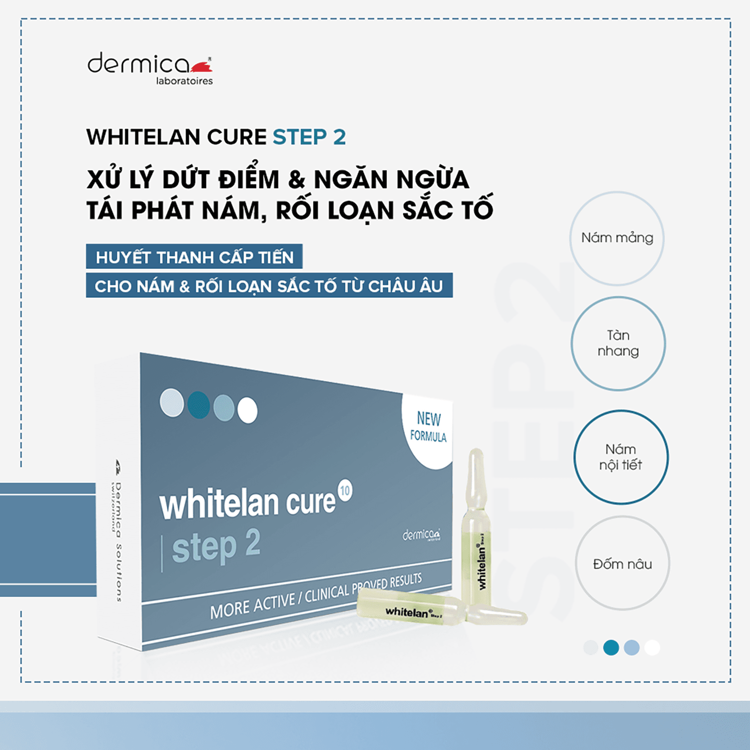 Ampoule mờ Nám DERMICA Whitelan Cure Step 2 làm trắng da, giảm sắc tố - Thumbnail 5