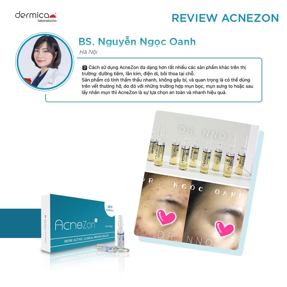 Ampoule xử lý mụn viêm DERMICA AcneZon Ampoule - Khô mụn viêm, mờ thâm - Thumbnail 3