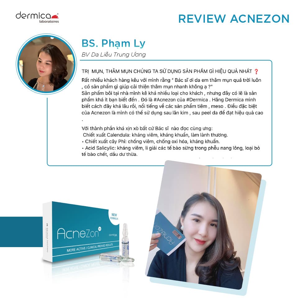 Ampoule xử lý mụn viêm DERMICA AcneZon Ampoule - Khô mụn viêm, mờ thâm - Thumbnail 6