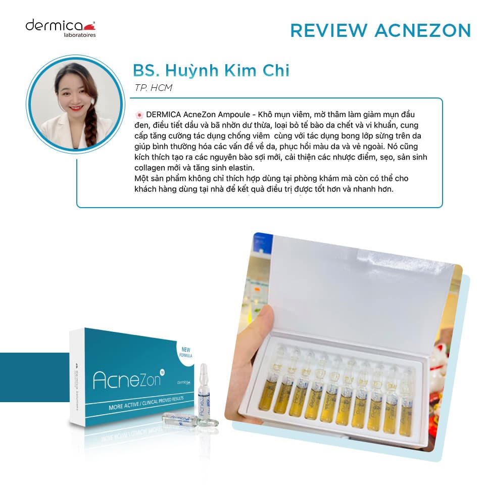 Ampoule xử lý mụn viêm DERMICA AcneZon Ampoule - Khô mụn viêm, mờ thâm - Thumbnail 7
