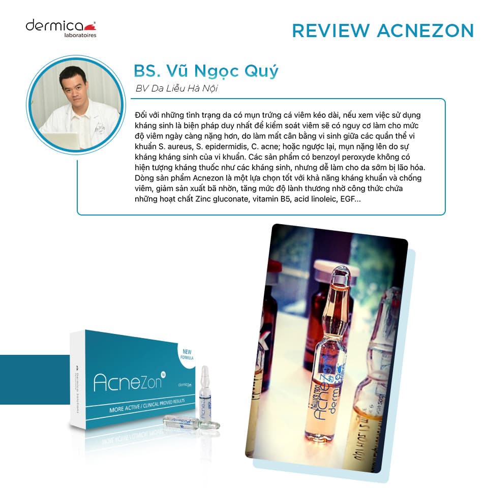 Ampoule xử lý mụn viêm DERMICA AcneZon Ampoule - Khô mụn viêm, mờ thâm - Thumbnail 8