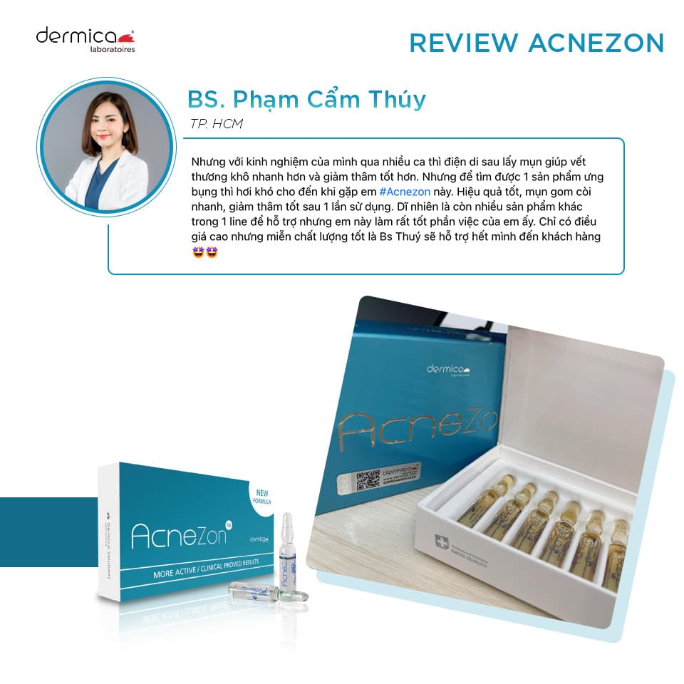 Ampoule xử lý mụn viêm DERMICA AcneZon Ampoule - Khô mụn viêm, mờ thâm - Thumbnail 9