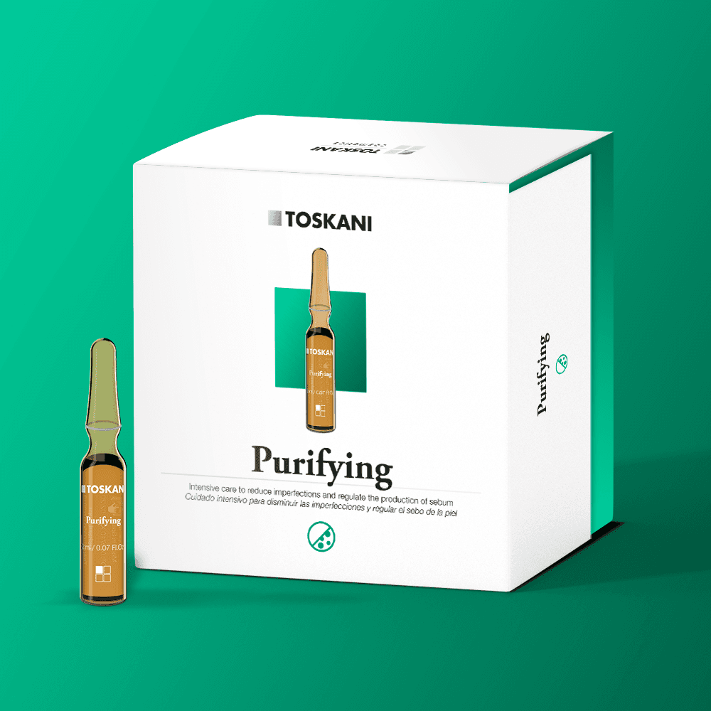 Tinh chất khô mụn Toskani Purifying Ampoule giúp giảm viêm, mờ thâm mụn, cân bằng dầu